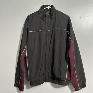 Roundtree & Yorke Men's Full Zip Windbreaker Jacket garnet & black size XL NWT